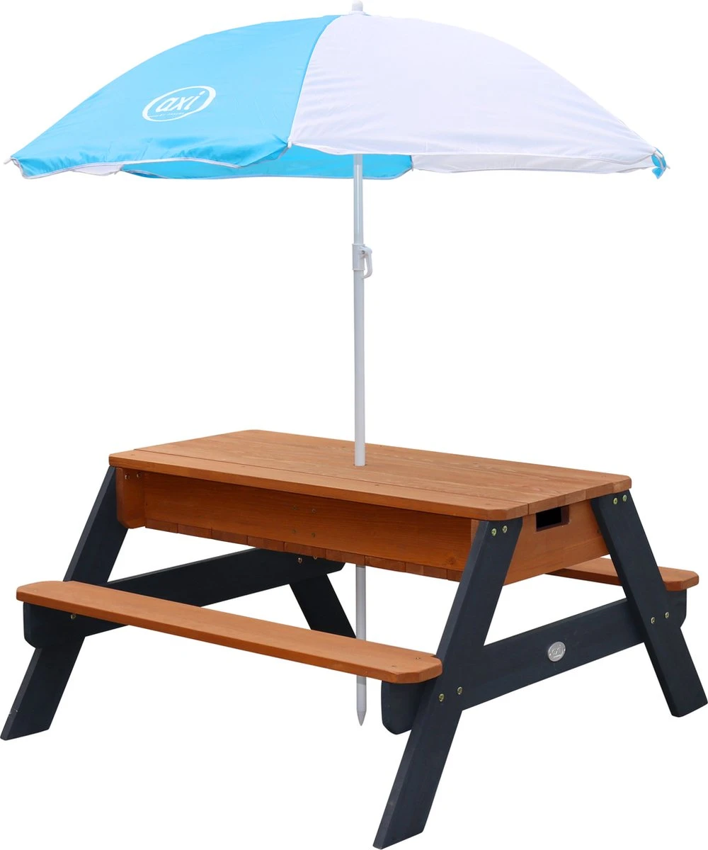 AXI Nick Zand & Water Picknicktafel In Antraciet/Bruin - Parasol Blauw/Wit - Picknick Tafel Voor Kinderen Van Hout 13 AXI Nick Zand & Water Picknicktafel In Antraciet/Bruin - Parasol Blauw/Wit - Picknick Tafel Voor Kinderen Van Hout - Image 13