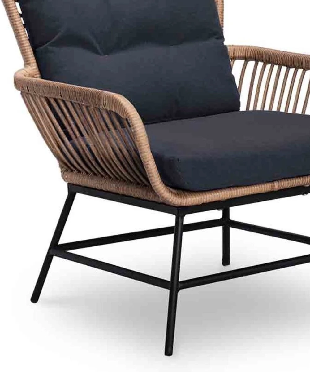 BUITEN Living Dex Wicker Loungestoel Tuin Incl. Wicker Voetenbank | Wicker + Aluminium | Bamboe Antraciet 15 BUITEN Living Dex Wicker Loungestoel Tuin Incl. Wicker Voetenbank | Wicker + Aluminium | Bamboe Antraciet - Image 15