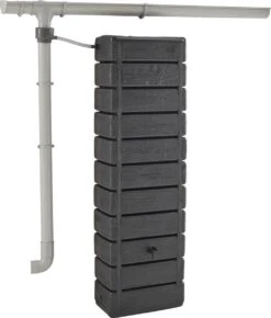 Regenton Muurtank, Grandval 300L, Antraciet Kunststof, Imitatiehout, Met Gootaansluitset Inbegrepen -Tuinartikelen Winkel 1023x1200 1