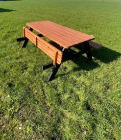Goedkopepicknicktafels.nl | Zwart Bruine XL Picknicktafel Bruno | Tuintafel 6 Persoons | Bruin Zwart Gespoten Gedroogd Grenen Hout! -Tuinartikelen Winkel 1036x1200