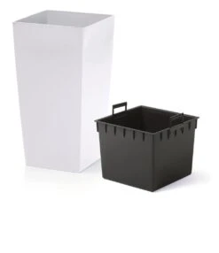 Prosperplast Kunststof Urbi Bloempot/plantenpot Met Binnenpot Wit 32 X 32 X 61 Cm - 21/49 Liter - Hoge Vierkante Bloempotten -Tuinartikelen Winkel 1038x1200 6
