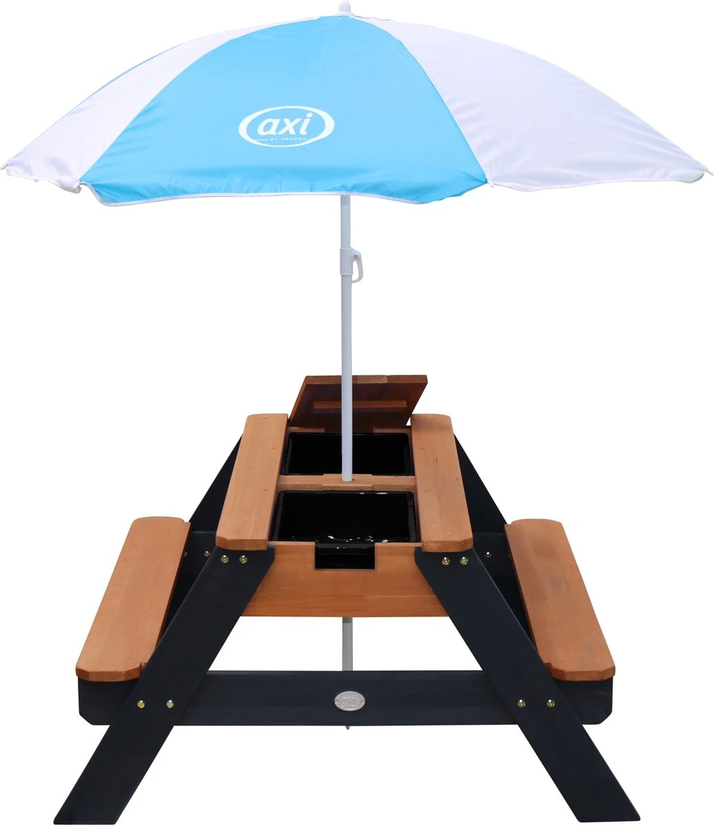 AXI Nick Zand & Water Picknicktafel In Antraciet/Bruin - Parasol Blauw/Wit - Picknick Tafel Voor Kinderen Van Hout 12 AXI Nick Zand & Water Picknicktafel In Antraciet/Bruin - Parasol Blauw/Wit - Picknick Tafel Voor Kinderen Van Hout - Image 12