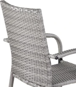 Casaria Polyrattan Tuinstoelen – 4 Stuks Stapelbaar – Grijs -Tuinartikelen Winkel 1050x1200 1