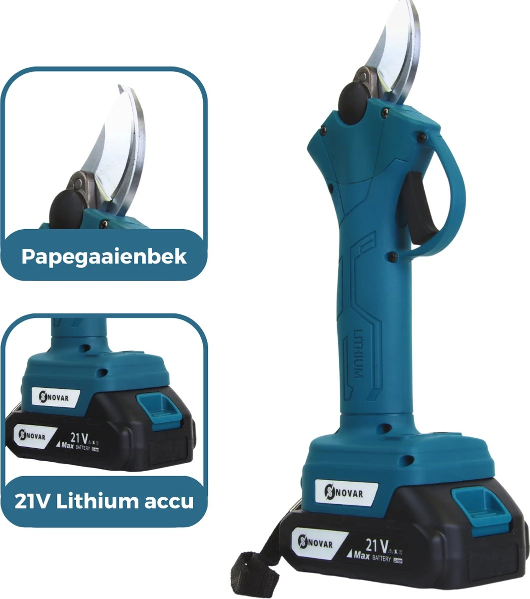 NovarGarden® Elektrische Snoeischaar NG1 - 2x Accu - Elektrisch - Takkenschaar - Op Batterij - 28mm 7 NovarGarden® Elektrische Snoeischaar NG1 - 2x Accu - Elektrisch - Takkenschaar - Op Batterij - 28mm - Image 7
