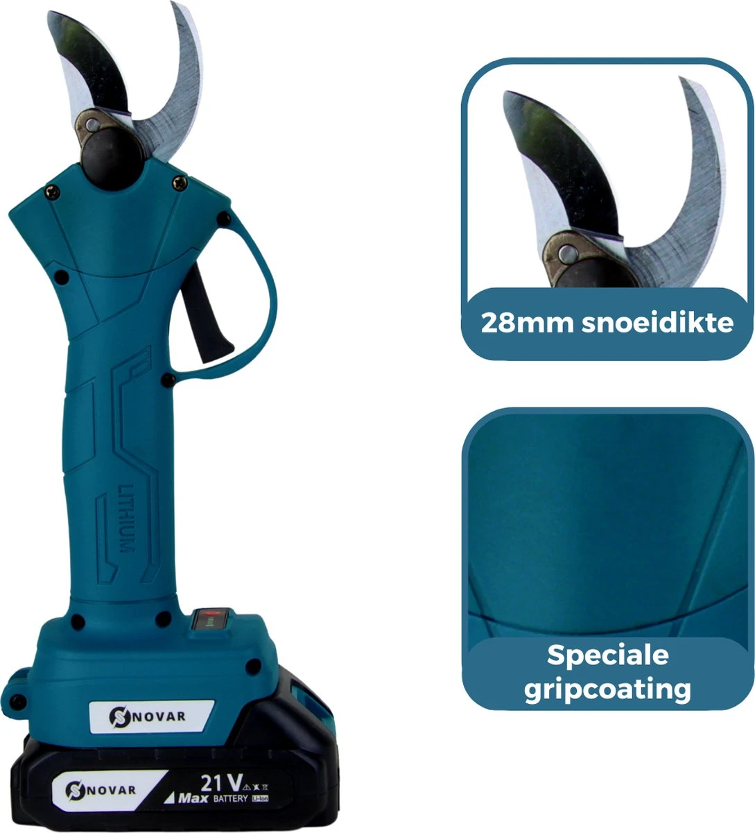NovarGarden® Elektrische Snoeischaar NG1 - 2x Accu - Elektrisch - Takkenschaar - Op Batterij - 28mm 6 NovarGarden® Elektrische Snoeischaar NG1 - 2x Accu - Elektrisch - Takkenschaar - Op Batterij - 28mm - Image 6