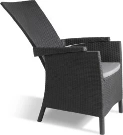 Allibert Vermont Verstelbare Tuinstoel - 64x68x107cm - Grafiet -Tuinartikelen Winkel 1095x1200