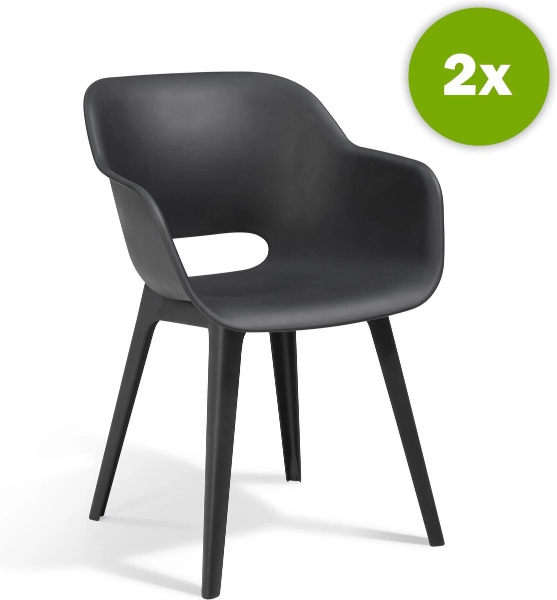 Allibert Akola Tuinstoelen - 2 Stuks -56,5x55x80cm - Donkergrijs 3 Allibert Akola Tuinstoelen - 2 Stuks -56,5x55x80cm - Donkergrijs - Image 3