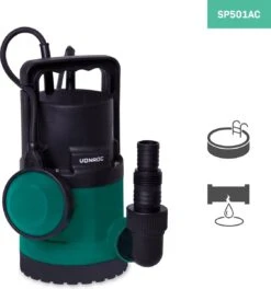 VONROC Dompelpomp/Waterpomp 300W - 6500l/h - Voor Schoon En Licht Vervuild Water - Met Vlotter -Tuinartikelen Winkel 1123x1200 1