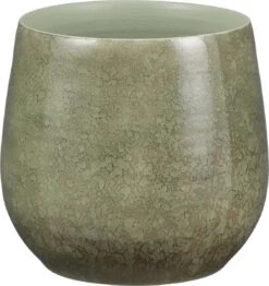 Mica Decorations Oliver Bloempot - H22 X Ø24 Cm - Terracotta - Groen