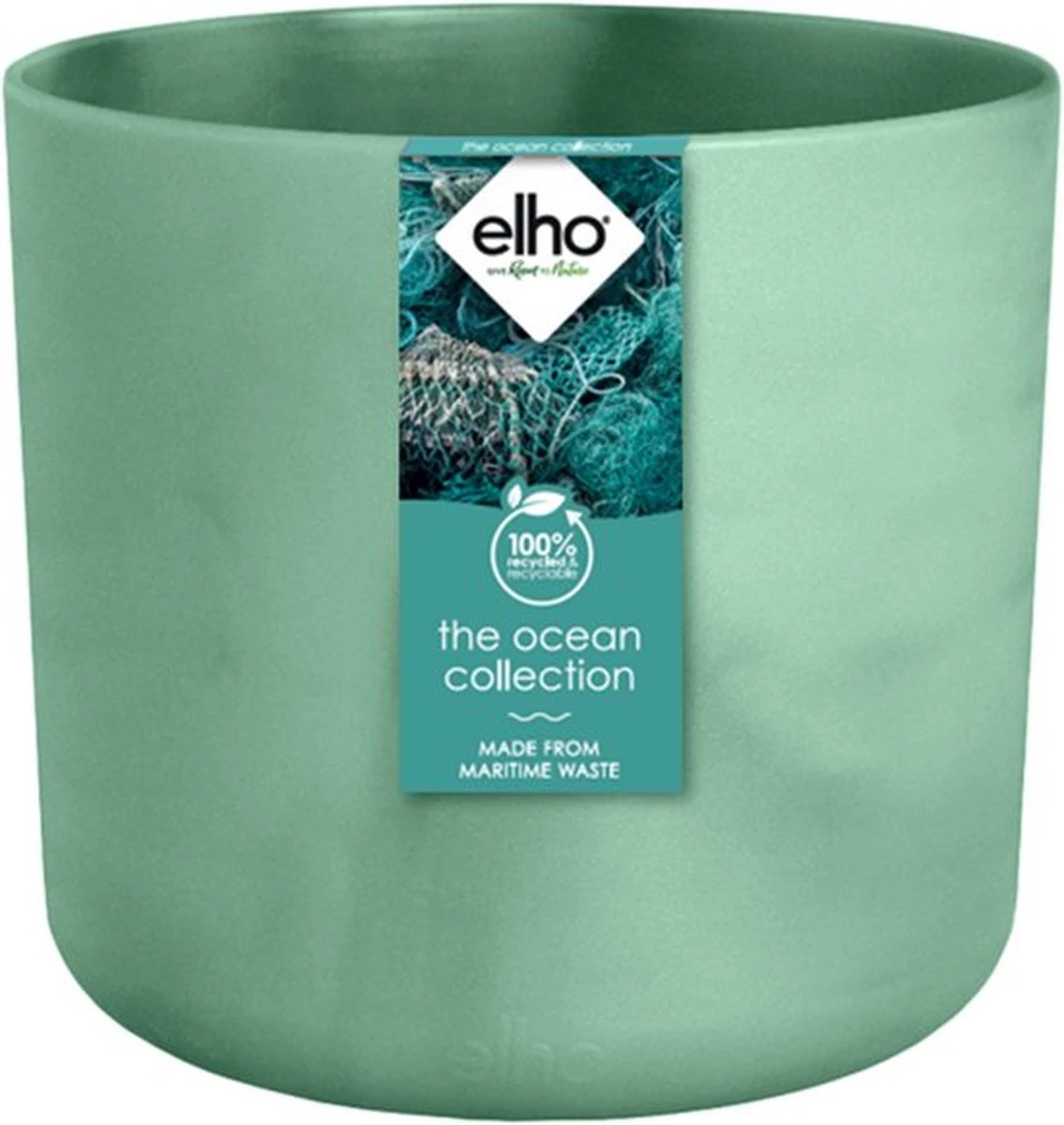 Elho The Ocean Collection Round 22cm - Bloempot Voor Binnen - 100% Gerecycled Materiaal - Gemaakt Met Zeeafval - Ø 22.3 X H 20.4 Cm - Pacifisch Groen 8 Elho The Ocean Collection Round 22cm - Bloempot Voor Binnen - 100% Gerecycled Materiaal - Gemaakt Met Zeeafval - Ø 22.3 X H 20.4 Cm - Pacifisch Groen - Image 8