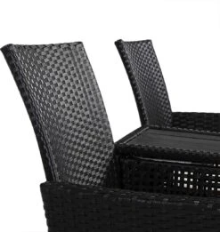 Casaria Tuinbank Polyrattan – 2 Zitter Incl. Tafel & Kussens – Zwart -Tuinartikelen Winkel 1137x1200