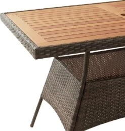 Teamson Home 5-Delig Diningset - Tuinset - Tuinmeubelen - Tafel En 4 Stoelen - Voor Maximaal 4 Personen - Massief Houten Tafelblad - Bruin - 244 X 132 X 84 (cm) -Tuinartikelen Winkel 1145x1200