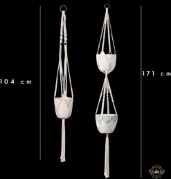 Plantenhanger Macrame Set Van 2 - Plantenhanger Met Ruimte Voor 3 Potten - Luxe Gevlochten Touw 100% Katoen - Duurzaam - Plantenbakken - Bloempotten - Macramé Stijl Hanger Voor Bloempotten - Hangpot - Fienosa -Tuinartikelen Winkel 1146x1200 1