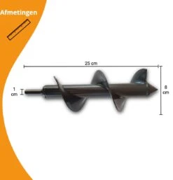 Grondboor Voor Boormachine - 8x25 Cm - Zwart 15 Grondboor Voor Boormachine - 8x25 Cm - Zwart -Tuinartikelen Winkel 1154x1200