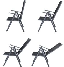 Tuinset 4 + 1 Klapstoelen Tuintafel – Aluminium 80x80cm - Grijs -Tuinartikelen Winkel 1156x1200 1