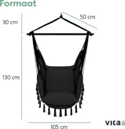 Vita5 XXL Hangstoel - Binnen&Buiten Hangnest - Incl. 2 Kussens En Boekenvak - Volwassenen&Kinderen - Hangmatstoel Tot 225kg - Zwart 16 Vita5 XXL Hangstoel - Binnen&Buiten Hangnest - Incl. 2 Kussens En Boekenvak - Volwassenen&Kinderen - Hangmatstoel Tot 225kg - Zwart -Tuinartikelen Winkel 1159x1200 2