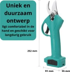 Merkloos Elektrische Snoeischaar - Professioneel - Accu Snoeischaar - 2 Accu's - Tuinieren - Tuinschaar - 30mm -Tuinartikelen Winkel 1165x1200 2