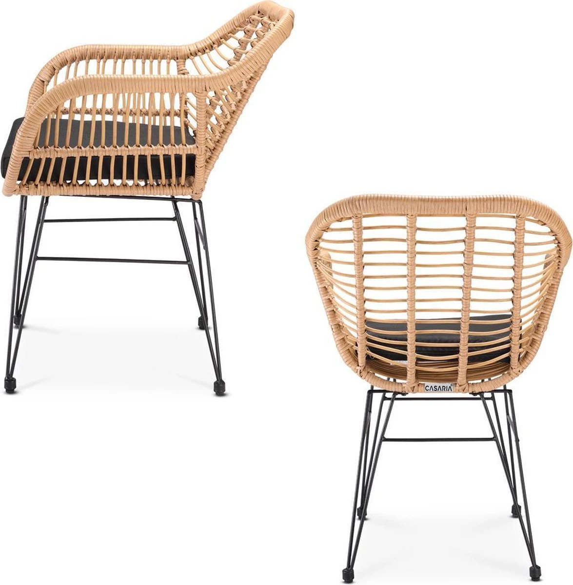 Casaria Tuinset Bali 3 Delig – 1 Tafel/2 Stoelen – Naturel Zwart 10 Casaria Tuinset Bali 3 Delig – 1 Tafel/2 Stoelen – Naturel Zwart - Image 10