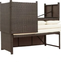 Teamson Home 3-Delig Hoek Loungeset - Tuinmeubelen - Tuinbank - Omvat Tafel En Kussens - Rotan - Bruin/Wit -Tuinartikelen Winkel 1177x1200 2