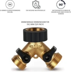 Y Stuk Kraan - Kraan Splitter - Waterverdeler - Buitenkraan - Waterverdeler 2 Weg – Messing - Afzonderlijk Af Te Sluiten -Tuinartikelen Winkel 1177x1200 5