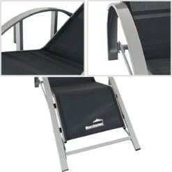 MaxxGarden Ligbed Set - 2 Stuks Zwart - Met Tafel - Sun Loungers - Loungebed -Tuinartikelen Winkel 1195x1200
