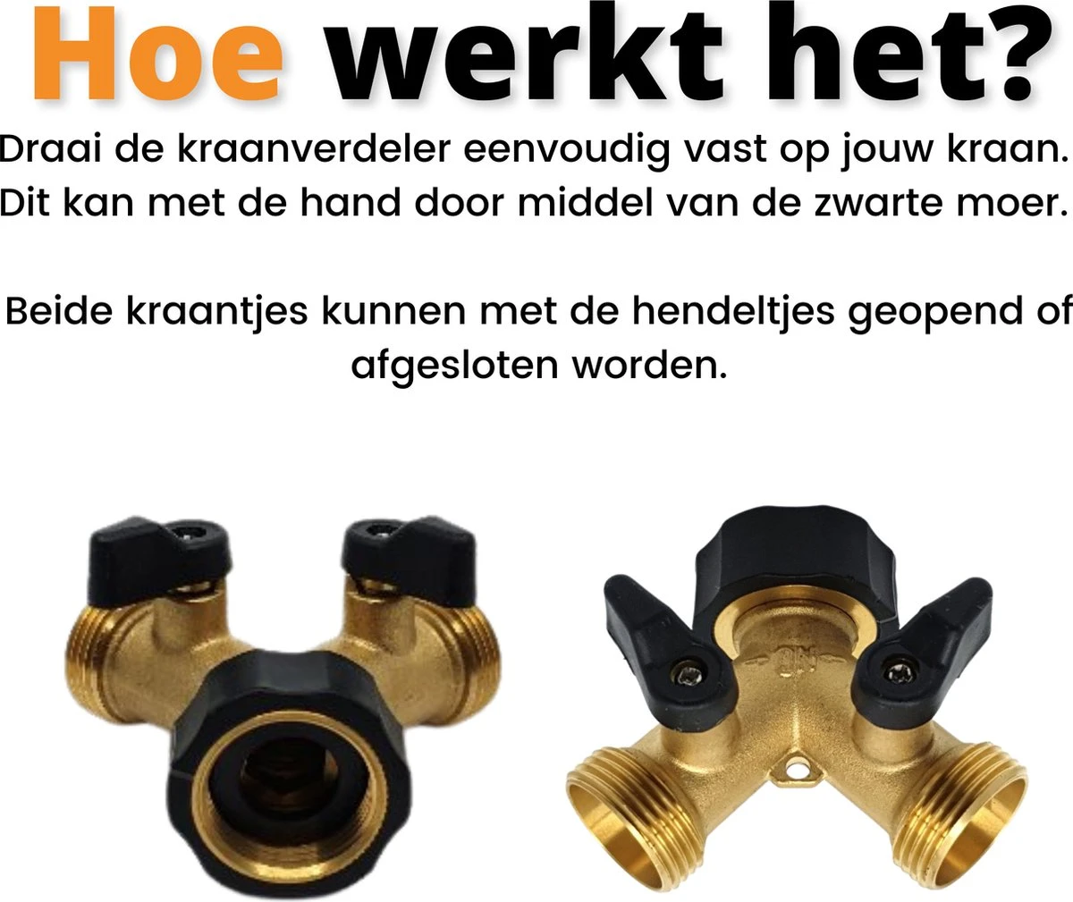 Horvitus Waterverdeler 2 Weg - Y Stuk Kraan Splitter - Voor Europese Kranen - Messing 3 Horvitus Waterverdeler 2 Weg - Y Stuk Kraan Splitter - Voor Europese Kranen - Messing - Image 3