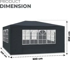 MaxxGarden Partytent - Feesttent Paviljoen - 3x3m - Antraciet 11 MaxxGarden Partytent - Feesttent Paviljoen - 3x3m - Antraciet -Tuinartikelen Winkel 1200x1021