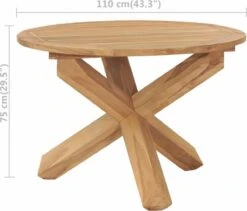 VidaXL Tuintafel Ø110x75 Cm Massief Teakhout -Tuinartikelen Winkel 1200x1025 1