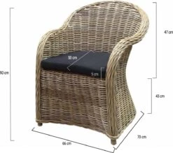 Roma Dining Tuinstoel Naturel Rotan - Suntech Kussen -Tuinartikelen Winkel 1200x1065 2