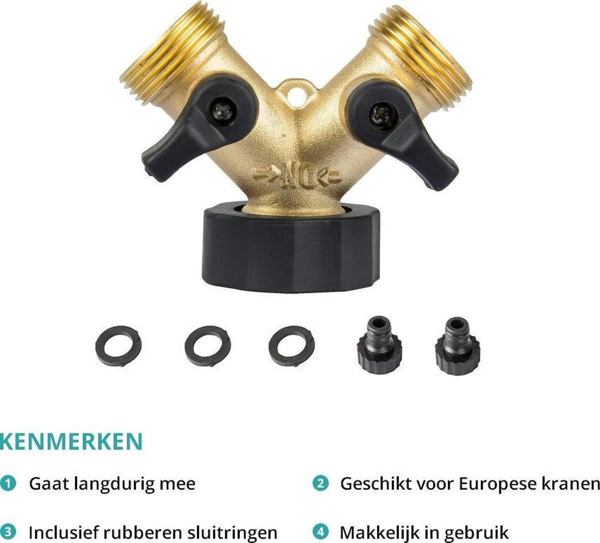 Sens Design Waterverdeler 2-weg – Messing – Past Op Europese Kranen 2 Sens Design Waterverdeler 2-weg – Messing – Past Op Europese Kranen - Image 2