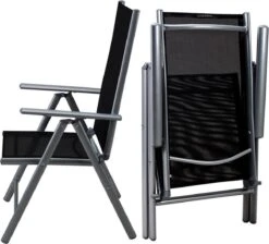 Tuinset 4 + 1 Klapstoelen Tuintafel – Aluminium 80x80cm - Grijs -Tuinartikelen Winkel 1200x1088