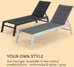 Blumfeldt Renazzo Lounge Ligstoel - Ligbed Voor De Tuin - Aluminium Tuinstoel - 6 Standen - Waterafstotend - Bekleding Van 70 % Pvc En 30 % Polyetheen - Zwart -Tuinartikelen Winkel 1200x1089 2