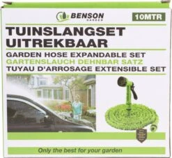 Benson - Tuinslang - Fexibel - 10 Meter - Tuinslang Met Koppeling - Spuitpistool - Groen -Tuinartikelen Winkel 1200x1105 4