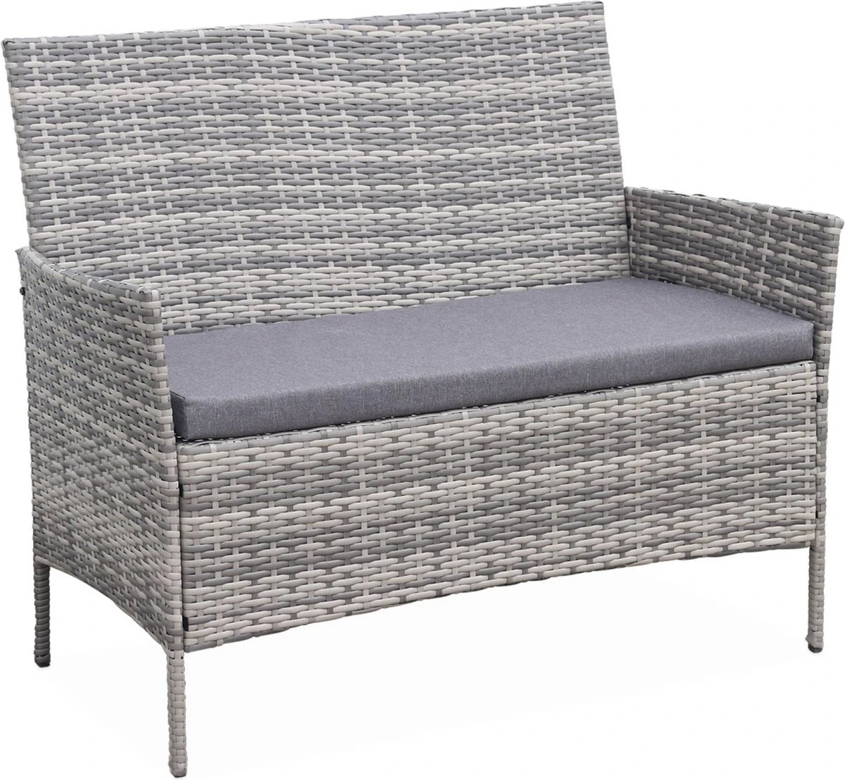 Alice's Garden Loungeset Moltès - 4 Plaatsen - Wicker - Kleine Set - Tinten Grijs/grijs 6 Alice's Garden Loungeset Moltès - 4 Plaatsen - Wicker - Kleine Set - Tinten Grijs/grijs - Image 6