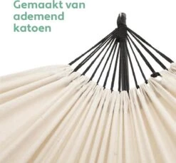 Vita5 Hangmat Met Standaard – 2 Persoons – Incl. Bekerhouder – 205kg Draaggewicht – Beige/Wit -Tuinartikelen Winkel 1200x1111 2