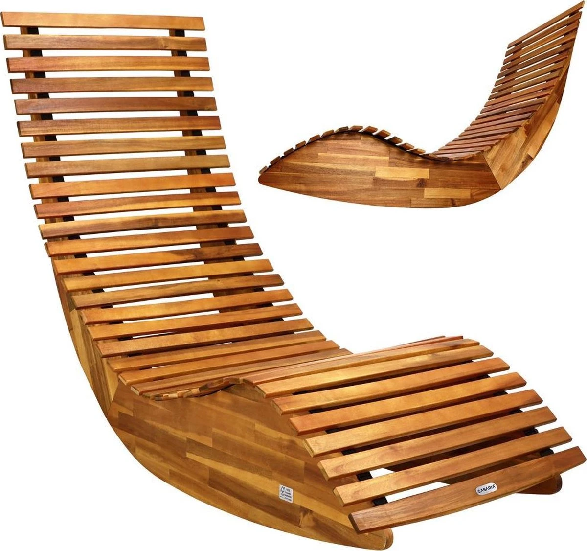Casaria Ligstoel FSC®-gecertificeerd – Acacia Hout – 2 Stuks 3 Casaria Ligstoel FSC®-gecertificeerd – Acacia Hout – 2 Stuks - Image 3