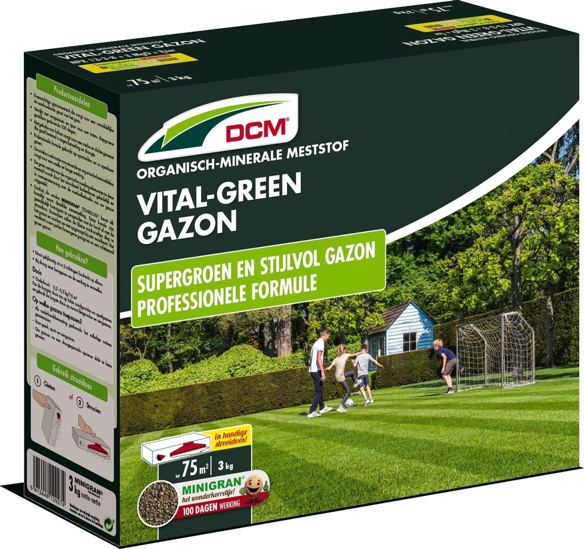 DCM Vital-Green Gazon - Gazonmest - Gazonmeststof Met MINIGRAN® Technology - 75m2 - 3 Kg 1 DCM Vital-Green Gazon - Gazonmest - Gazonmeststof Met MINIGRAN® Technology - 75m2 - 3 Kg