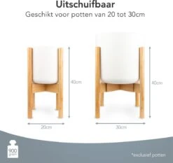 LifeGoods Planten Standaard - Uitschuifbare Bloempothouder - 20 Tot 30 Cm - Licht Bamboe -Tuinartikelen Winkel 1200x1130 5