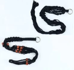 4 Stuks Zwarte Macrame Plantenhangers - Boho Handgeweven Katoen Hangpot Voor Binnen/Buiten - Hangende Bloempot Met Kralen - Macramé Touw/Koord Hangplant Houder - Bohemian Wandhanger Decoratie - Plant Hanger - Verticale Tuin Bloempothouder Planthanger -Tuinartikelen Winkel 1200x1134 6