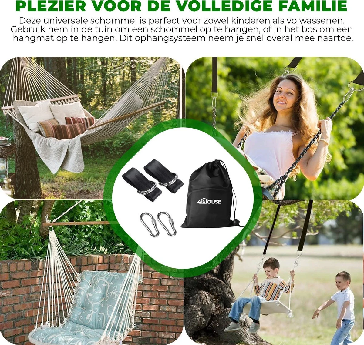 4House Ophang Koord Voor Hangmat, Hangstoel / Schommel - Hangmat Bevestigingsset Inclusief Haken - Karabijnhaak - Hangmat Standaard -Schommelophangset - Hangmat Ophangsysteem -150cm - Tot 1000kg - Boomvriendelijke Hangmat Ophangset - Set Van 2Stuks 8 4House Ophang Koord Voor Hangmat, Hangstoel / Schommel - Hangmat Bevestigingsset Inclusief Haken - Karabijnhaak - Hangmat Standaard -Schommelophangset - Hangmat Ophangsysteem -150cm - Tot 1000kg - Boomvriendelijke Hangmat Ophangset - Set Van 2Stuks - Afbeelding 8