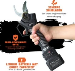 Reichlër® Elektrische Snoeischaar - 40 Mm Snijdiameter - 2x Accu - Anti-cut Functie - Heggenschaar - Takkenschaar - Zwart 10 Reichlër® Elektrische Snoeischaar - 40 Mm Snijdiameter - 2x Accu - Anti-cut Functie - Heggenschaar - Takkenschaar - Zwart -Tuinartikelen Winkel 1200x1145 4