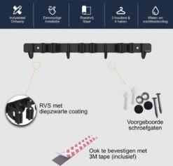 Volcan Bezemhouder - Bezem Ophangsysteem Tuingereedschap - Gereedschapshouder - Zelfklevend - 3M Tape - 3 Houders 4 Haken - RVS Zwart 12 Volcan Bezemhouder - Bezem Ophangsysteem Tuingereedschap - Gereedschapshouder - Zelfklevend - 3M Tape - 3 Houders 4 Haken - RVS Zwart -Tuinartikelen Winkel 1200x1148 3