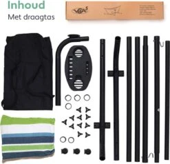 Vita5 Hangmat Met Standaard – 2 Persoons – Incl. Bekerhouder – 205kg Draaggewicht – Groen/Blauw -Tuinartikelen Winkel 1200x1158 2