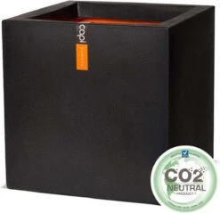 Capi Europe - Bloempot Vierkant Smooth NL - 50x50x50 - Zwart - Voor Binnen En Buiten - KBL904 -Tuinartikelen Winkel 1200x1159 2