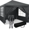 Waterdichte Partytent 3x3 Meter Opvouwbaar Met Zijwanden- Paviljoen Met Zijpanelen - Easy Up - Pop-up Tent Met Haringen, Touw En Anti Slip Poten