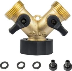 Sens Design Waterverdeler 2-weg – Messing – Past Op Europese Kranen