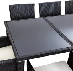 Tectake - Tuinmeubelset - 8 Persoons - Zwart -Tuinartikelen Winkel 1200x1174