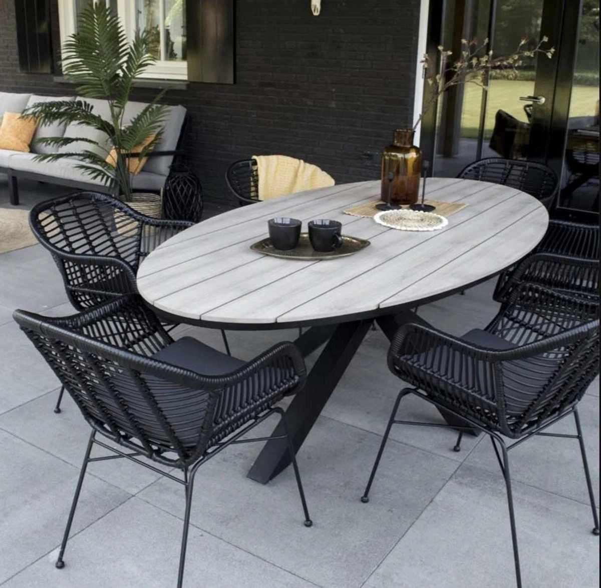 Ovale Tuintafel Cyprus 180cm | Wood | Polywood & Aluminium 4 Ovale Tuintafel Cyprus 180cm | Wood | Polywood & Aluminium - Image 4