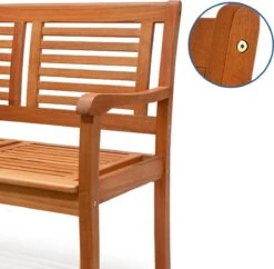 Casaria Tuinbank - FSC®-Gecertificeerd Eucalyptushout - 153cm Bruin -Tuinartikelen Winkel 1200x1177 1