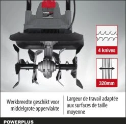 Powerplus POWEG7010 Tuinfrees - 1050W - Werkbreedte 320mm - Werkdiepte Max. 220mm - Incl. 4 Messen -Tuinartikelen Winkel 1200x1179 14